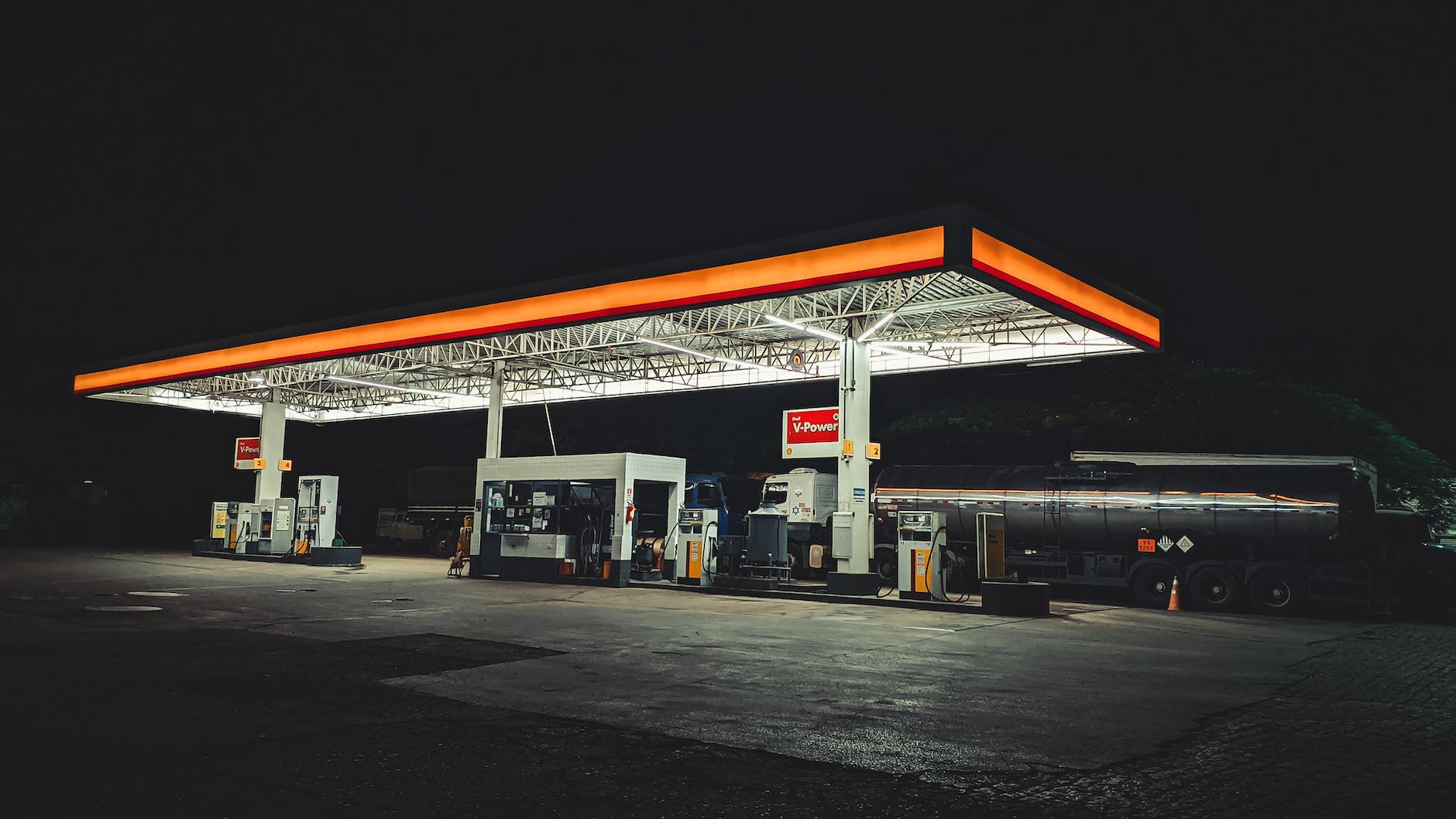 an empty gas station